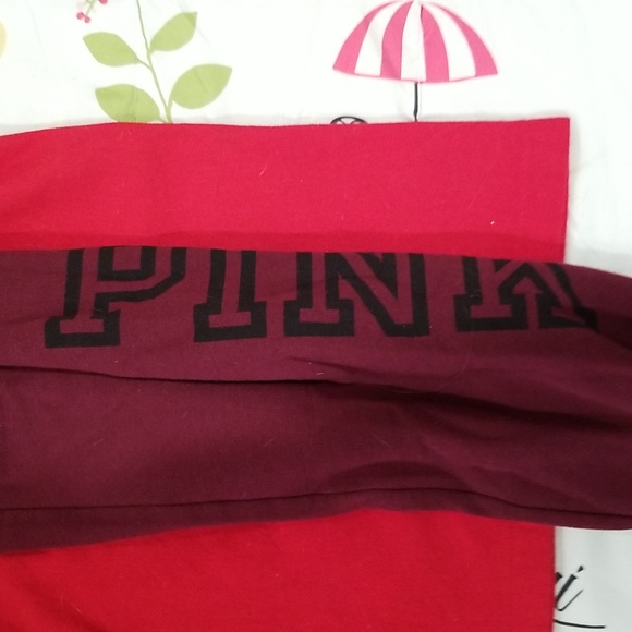 Maroon and black size medium womens sweatpants by pink - Picture 2 of 4